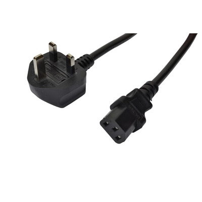 Power Lead IEC -13 Amp Plug - Kettle Style Connector 2M Long 10 Amp Fuse