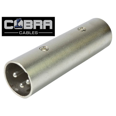XLR 3 Pin Male In-Line Joiner, XLR Male to Female - Changes Gender