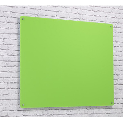 Wall Mounted Glass Board 900 x 600mm Lime