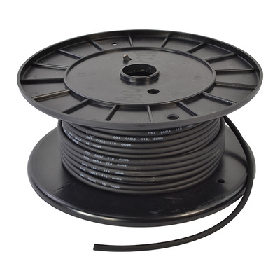 DMX Cable 50m Roll, 3 Core Black For Light Fittings & Controllers