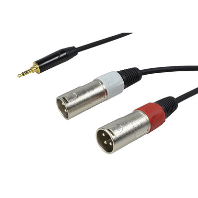 3.5mm Stereo Jack to 2 XLR Male Lead  6 Metres