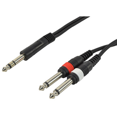 Two Mono 1 /4" Jack To One Stereo 1 /4" Jack Lead 3m
