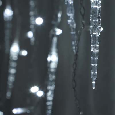 Noma Christmas Jack Frost LED Icicle Lights White, 720 Bulbs