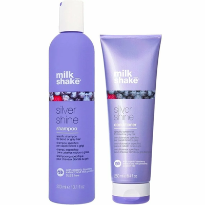 MILK_SHAKE Silver Shine Shampoo 300ml & Conditioner 250ml for Blonde & Grey Hair