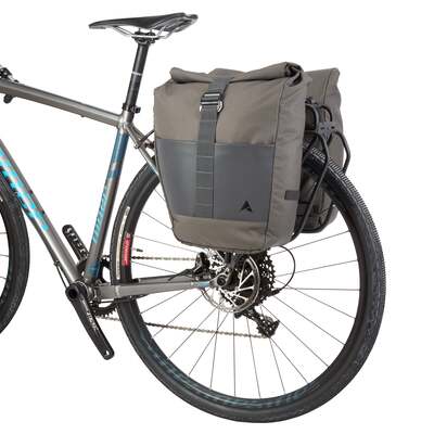 Grid Cycling Pannier Roll Up Pair Smoke &pipe; 15L Space, DWR Finish, Reflective Details for Safety &pipe; Compact Storage, Roll-Top Closure &pipe; Altura