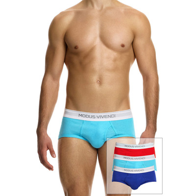 Modus Vivendi 100% Cotton Staple Fly Brief 3 Pack