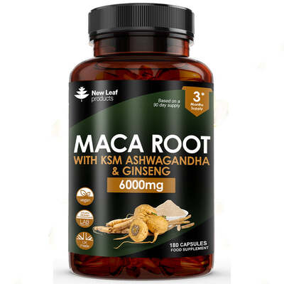 Maca Root, KSM Ashwagandha, Ginseng Capsules
