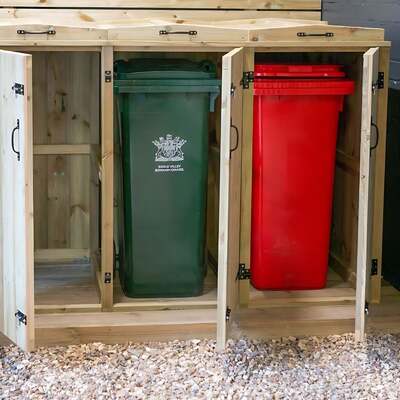 Wooden Wheelie Bin Storage 5 Bins