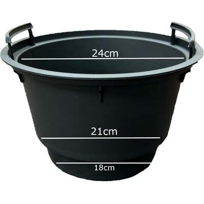 Round Plant Pot White and Grey Fora