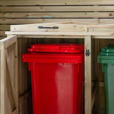 Wooden Wheelie Bin Storage Double