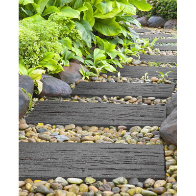 Railroad Tie Stepping Stone Grey