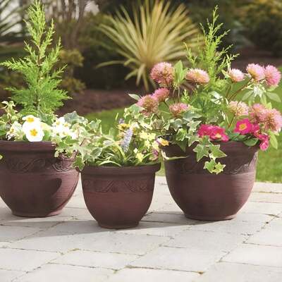 Recycled Antique Effect Planter Set 3 Pieces