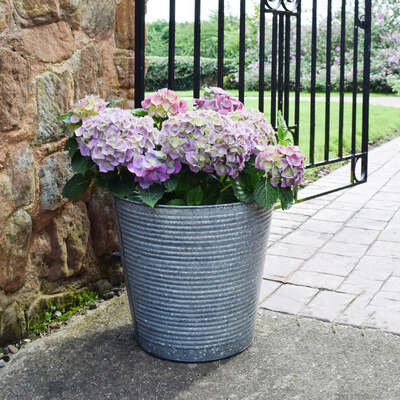 Ribbed Galvanised Planter