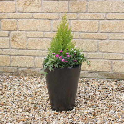 Zinc Plant Pot Aluzinc Tall Cone Shape Black