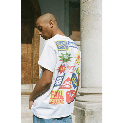 Short Sleeved White T-Shirt with Bargains Galore Print