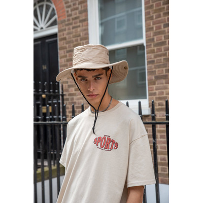 Short Sleeved T-shirt in Natural With Dream Sports Chest Print