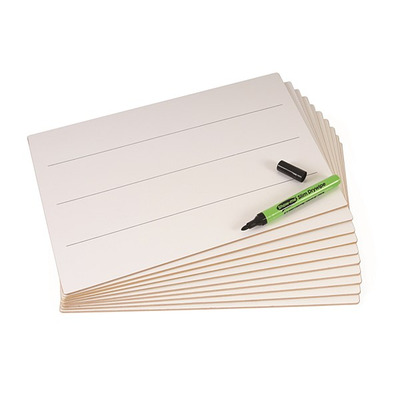 Show-me MDF Rigid A4 Whiteboards Lined Pack of 10