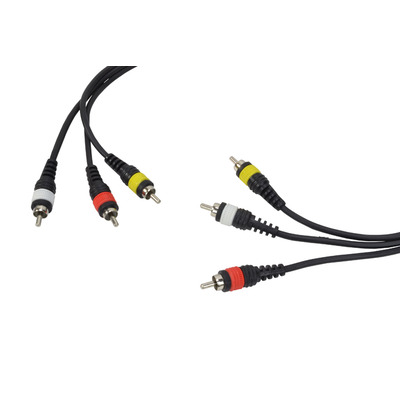 Video Lead 3 x RCA  Phono 3m Cable