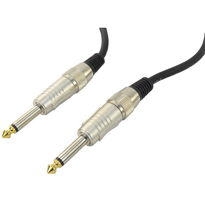 1/4"  (6.35mm) Mono Jack to Jack Cable Black 1m