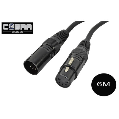 5 Pin DMX Lead 6M XLR Male to Female