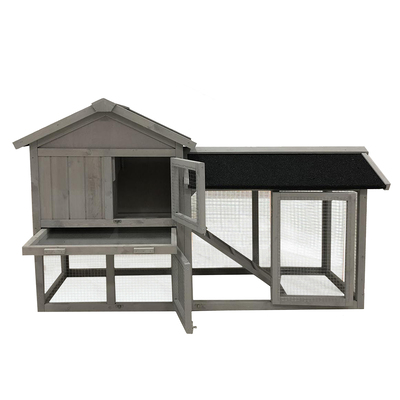 Two Storey Hutch with Run Grey FSC® Certified