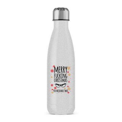 Merry Fucking Christmas You Miserable... Swearing Water Bottle