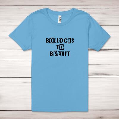 Bollocks To Brexit Adult T-Shirt - Ocean Blue, 4XL