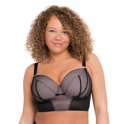 Curvy Kate Gin Fizz Longline Balcony Bra - Black/Blush - 30HH