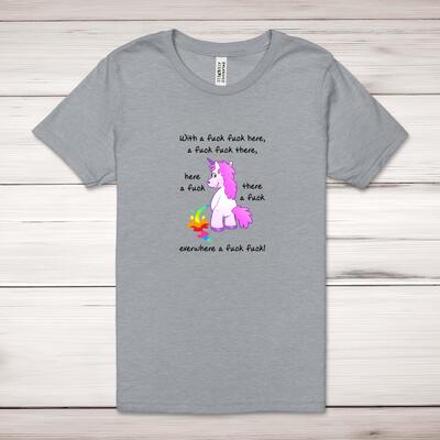 With A Fuck Fuck Here Adult T-Shirt