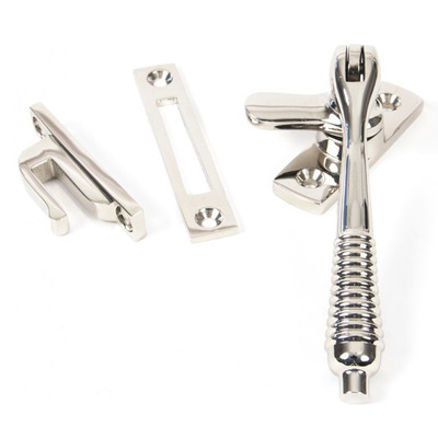 From The Anvil Reeded Locking Window Fastener, Polished Nickel - 83918 POLISHED NICKEL