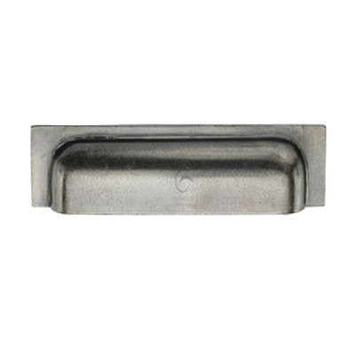 M Marcus Solid Bronze Military Cabinet Cup Pull Handle (76mm/96mm OR 152mm/178mm Dual C/C), Rustic Pewter - RPW1720 RUSTIC PEWTER - 76mm/96mm c/c