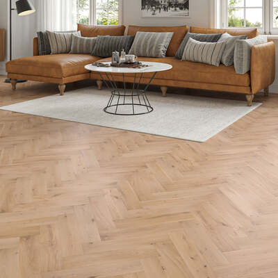 Lusso Verona Invisible Smooth Oiled Rustic Herringbone Solid Oak Flooring