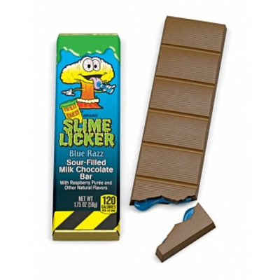 Toxic Waste Slime Licker Chocolate Bar Blue Razz 50g *USA*