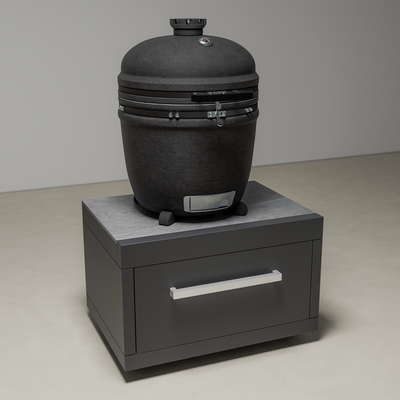 Draco Grills Fusion Outdoor Kitchen Black Low Cabinet with Kamado 22 Inch (57cm), Mid May 2025
