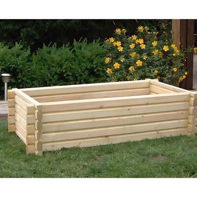 Swedish Build-Around Rectangular Wooden Garden Planter