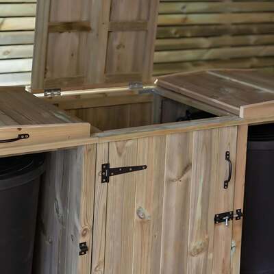 Wooden Dustbin Storage