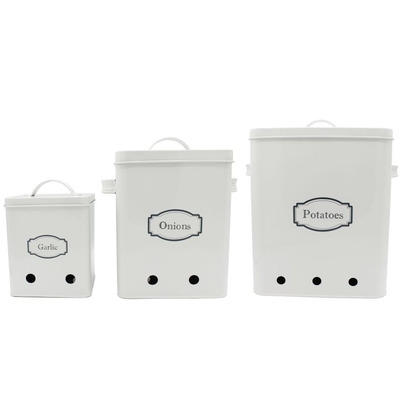 Grey Kitchen Storage Tins Set of 3