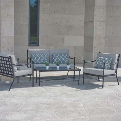 Garden Sofa Set Cushioned Outdoor Couch Sofa