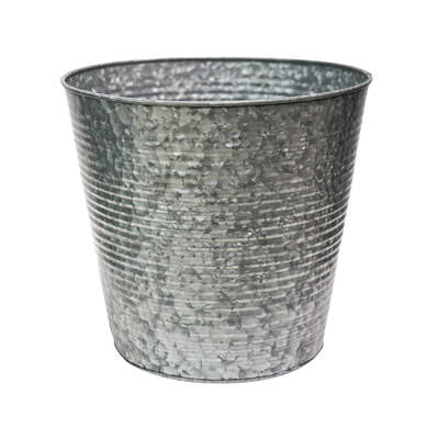 Ribbed Galvanised Planter
