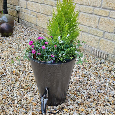 Zinc Plant Pot Aluzinc Tall Cone Shape Black