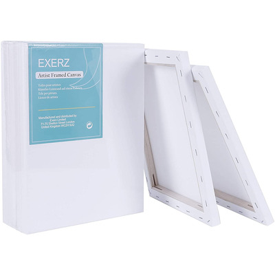 Exerz 24x30cm Stretched Canvas 5pk - 1.7cm/ 280GSM 100% Cotton