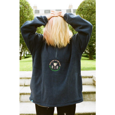 Fleece In Navy Pete The Peach Fruity Disco Raver Embroidery