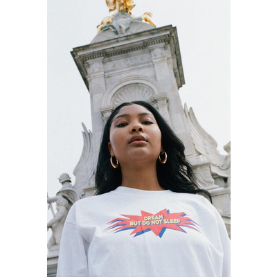 Long Sleeve T-shirt in White with Bargains Galore Print