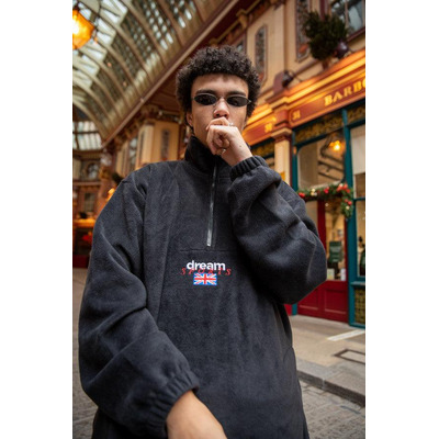 Fleece In Black With Dream Sports Embroidery