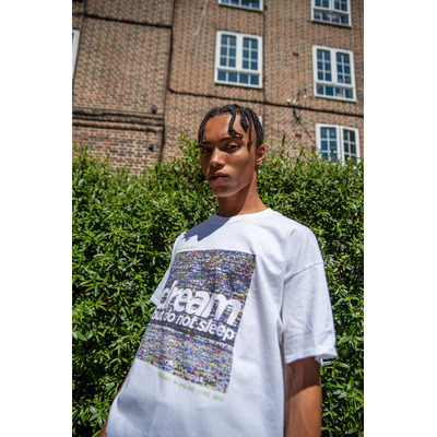 Short Sleeved T-Shirt in White With VHS Print