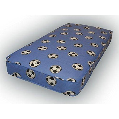 Starlight Beds™ &pipe; Children's 4" All Foam Blue Football Mattress - 2ft6 Small Single Mattress (75cm by 190cm)