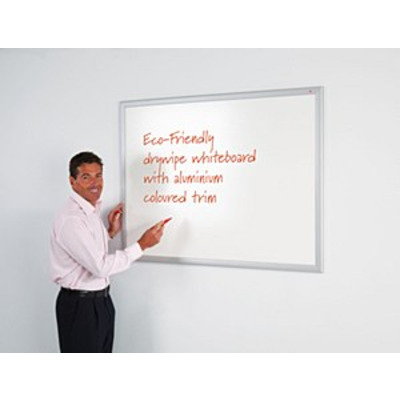 WriteOn Eco-Friendly Whiteboard 900 x 600mm Aluminium Effect frame