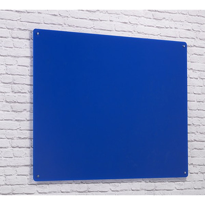 Wall Mounted Glass Board 900 x 600mm Blue