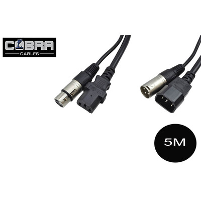 DMX Lighting XLR & IEC Power Combined Cables 5m