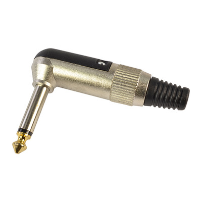 Jack Plug Right Angle Style 1/4" 6.35mm Mono, Metal Body Strong Clamp